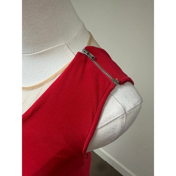 Jovani Sleeveless Plunge V-Neck Fitted Maxi Evening Gown Red Women’s Size 2 - Picture 6 of 9